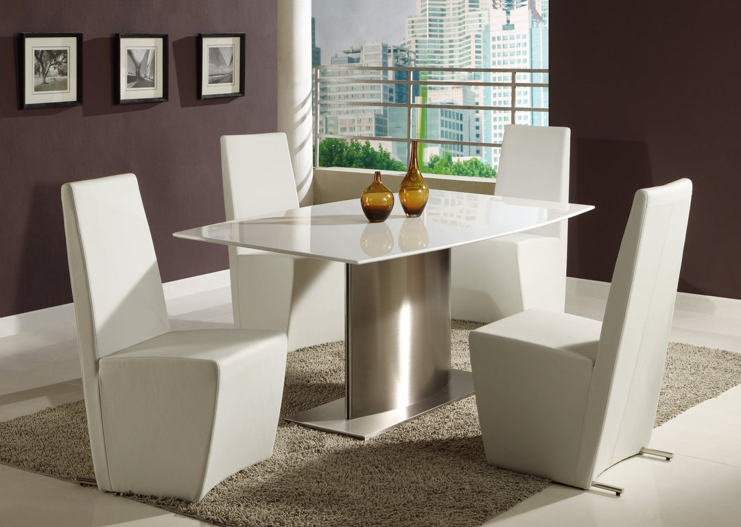 Marble Dining Table with Stainless Steel Base
