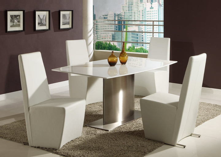 Marble Dining Table with Stainless Steel Base