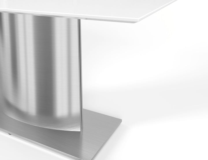 Marble Dining Table with Stainless Steel Base