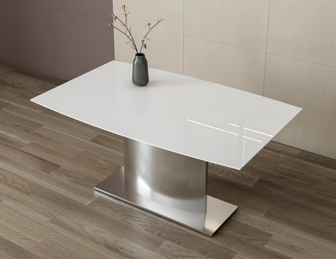 Marble Dining Table with Stainless Steel Base