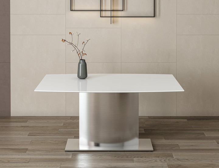 Marble Dining Table with Stainless Steel Base