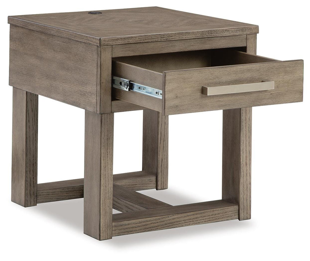 Loyaska End Table - Grayish Brown/White (3)
