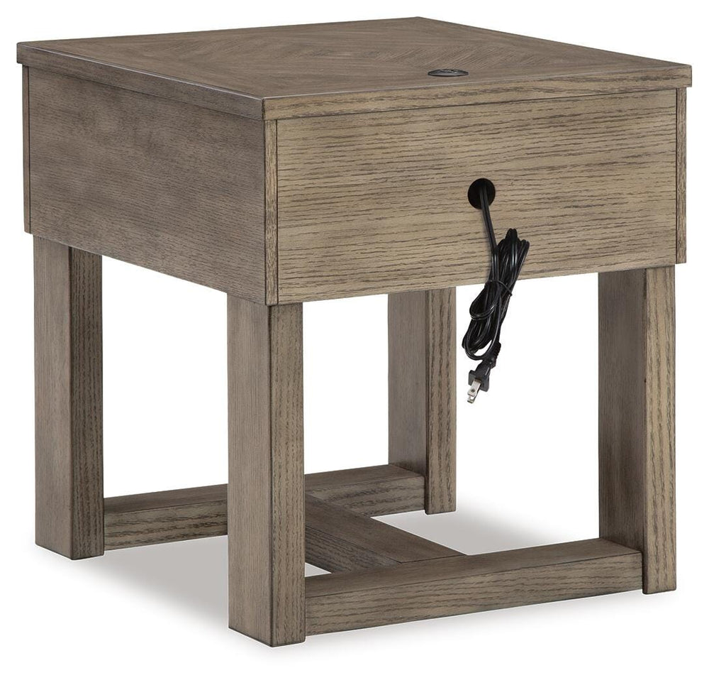 Loyaska End Table - Grayish Brown/White (6)