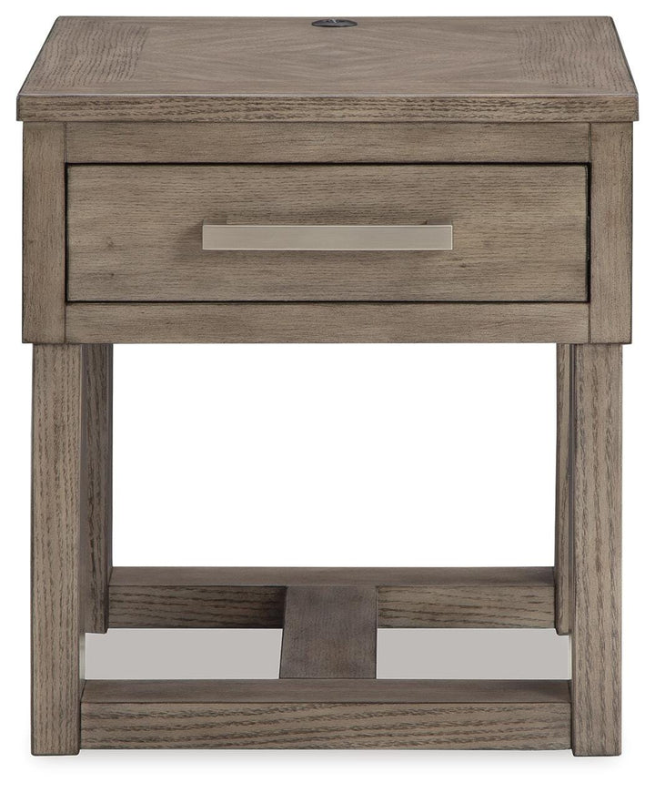 Loyaska End Table - Grayish Brown/White (4)