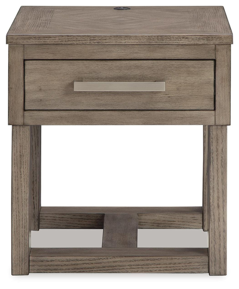 Loyaska End Table - Grayish Brown/White (4)