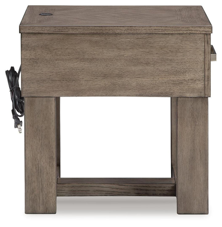 Loyaska End Table - Grayish Brown/White (5)