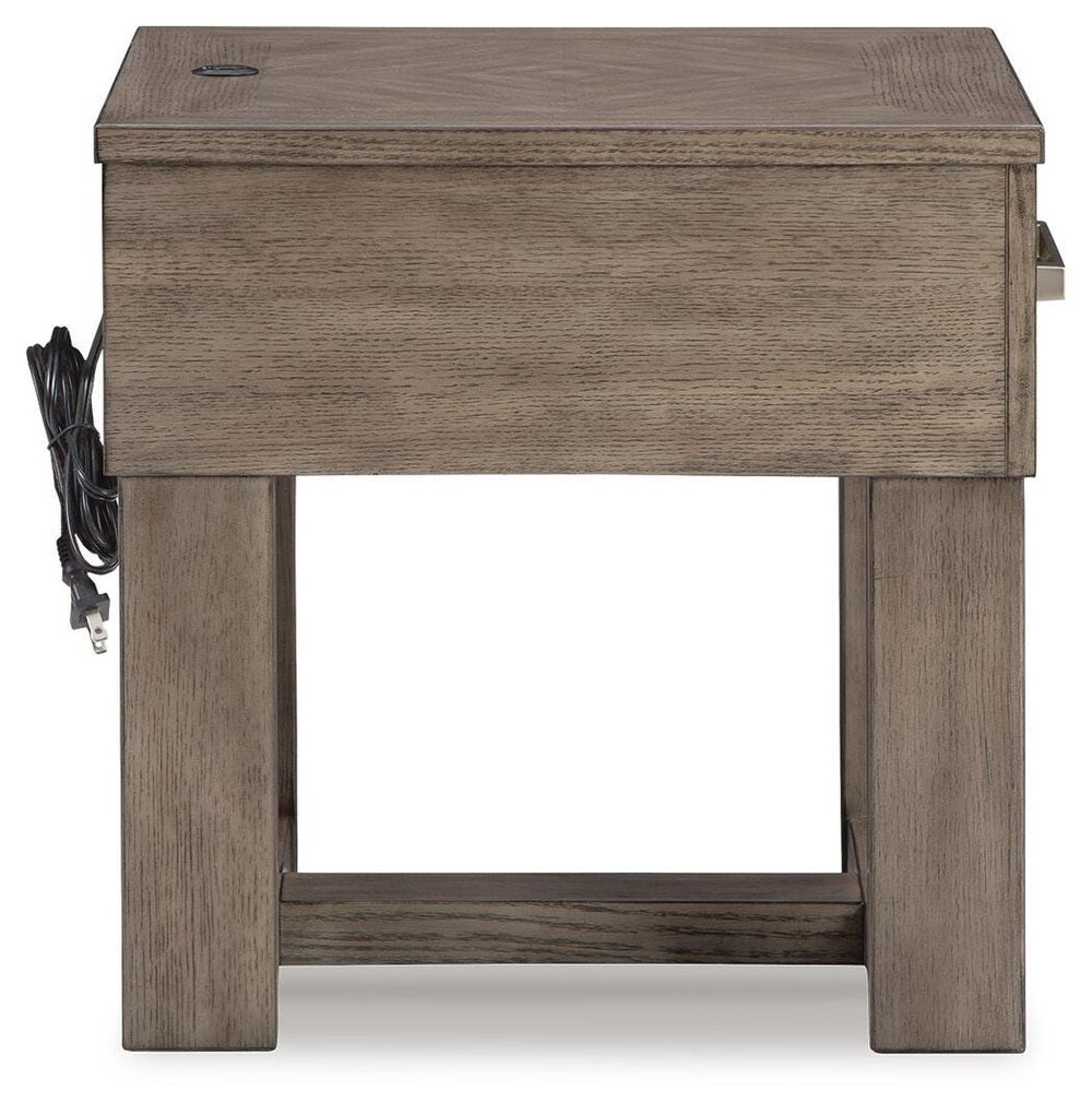 Loyaska End Table - Grayish Brown/White (5)