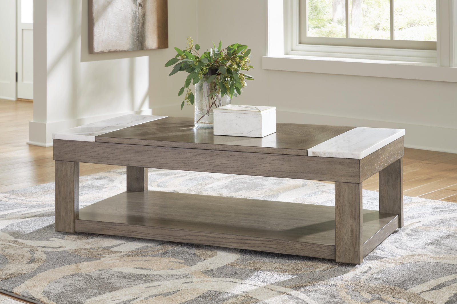 Loyaska Lift-Top Coffee Table - Dark Brown (2)