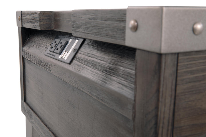 Todoe End Table with USB Ports &amp; Outlets - Dark Gray (12)