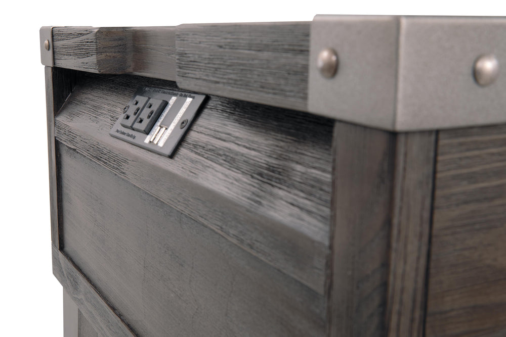 Todoe End Table with USB Ports & Outlets - Dark Gray (12)