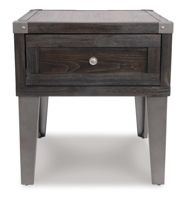Todoe End Table with USB Ports &amp; Outlets - Dark Gray (6)