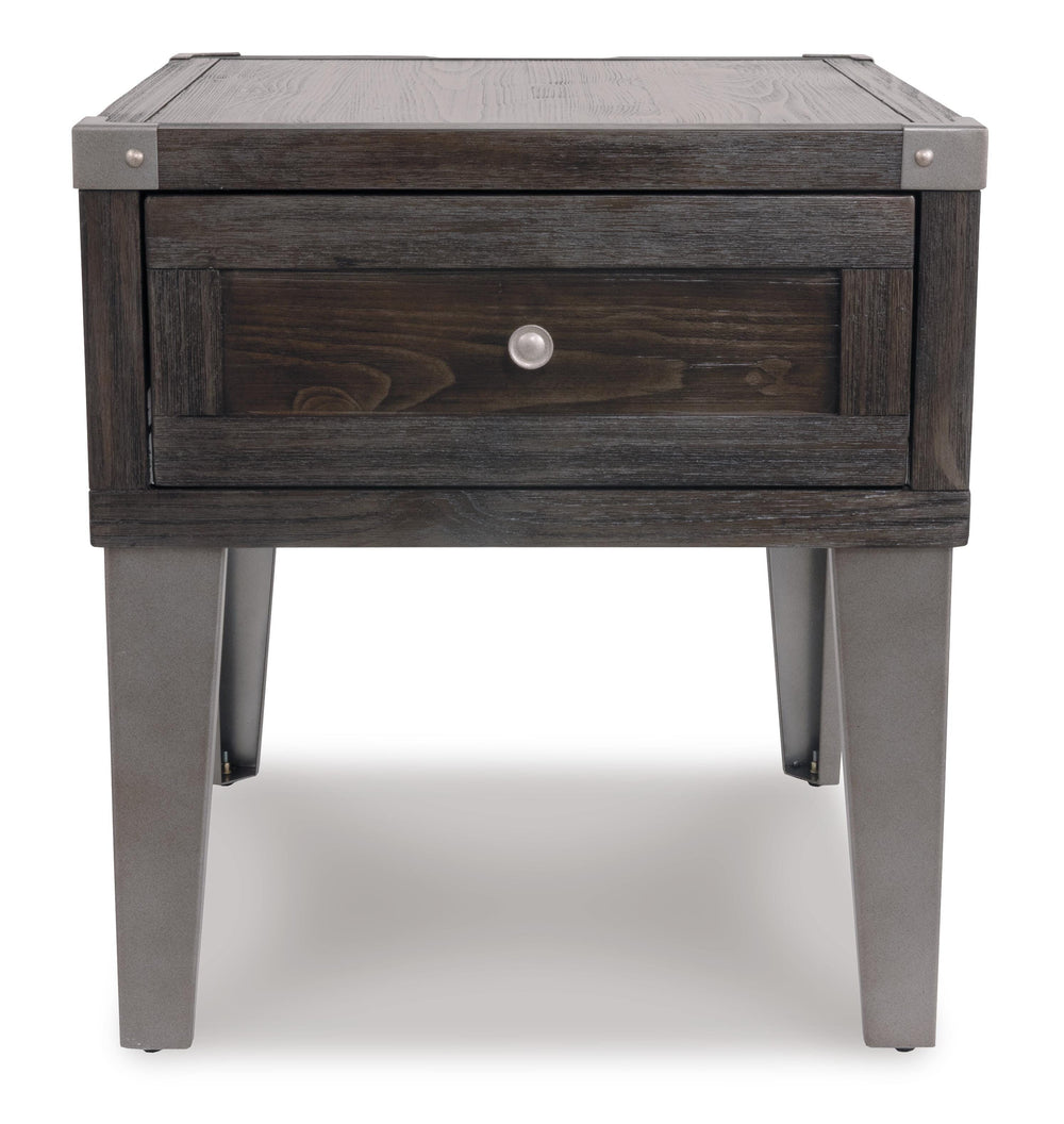 Todoe End Table with USB Ports & Outlets - Dark Gray (6)