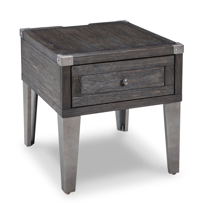 Todoe End Table with USB Ports &amp; Outlets - Dark Gray (5)