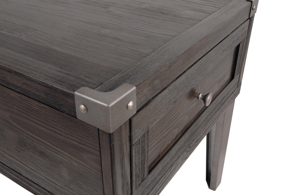 Todoe End Table with USB Ports & Outlets - Dark Gray (11)