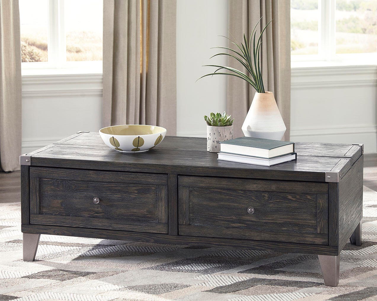 Todoe Coffee Table with Lift Top - Dark Gray (2)