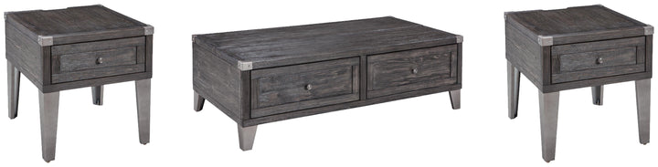 Todoe Coffee Table and 2 End Tables - Dark Gray (1)