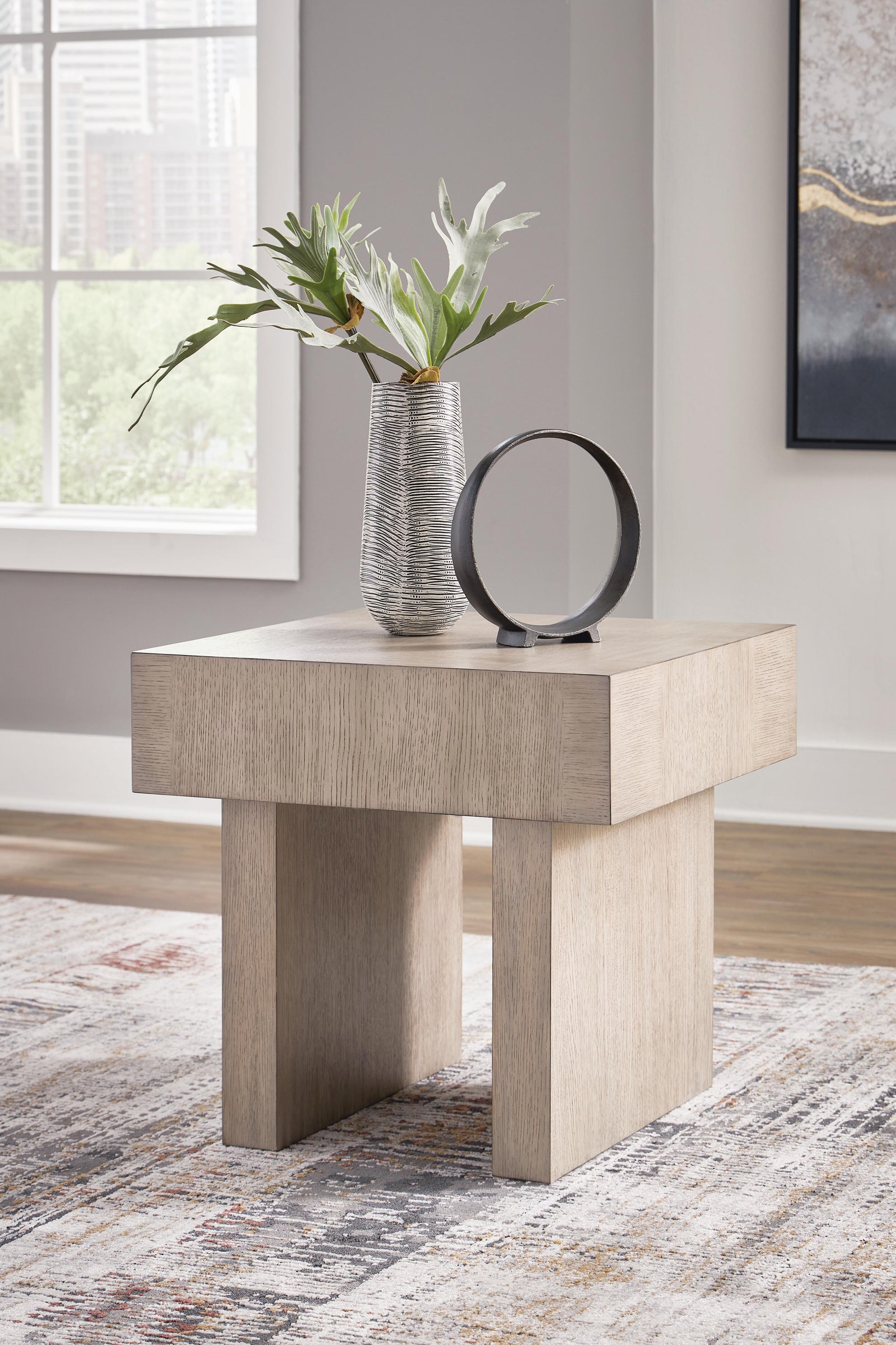 Jorlaina End Table - Light Brown (2)
