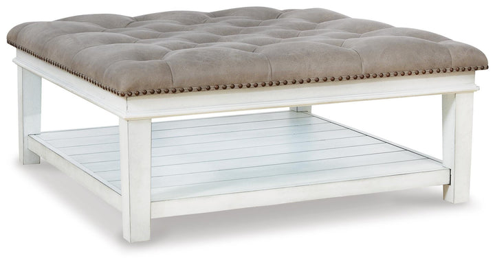 Kanwyn Upholstered Ottoman Coffee Table - White (1)