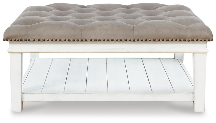Kanwyn Upholstered Ottoman Coffee Table - White (3)