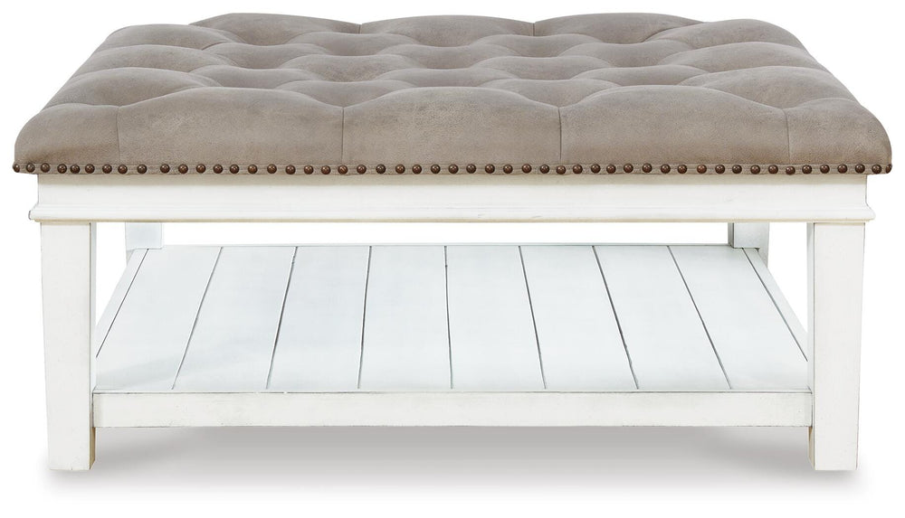 Kanwyn Upholstered Ottoman Coffee Table - White (3)