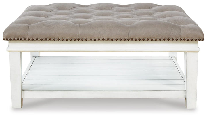 Kanwyn Upholstered Ottoman Coffee Table - White (4)