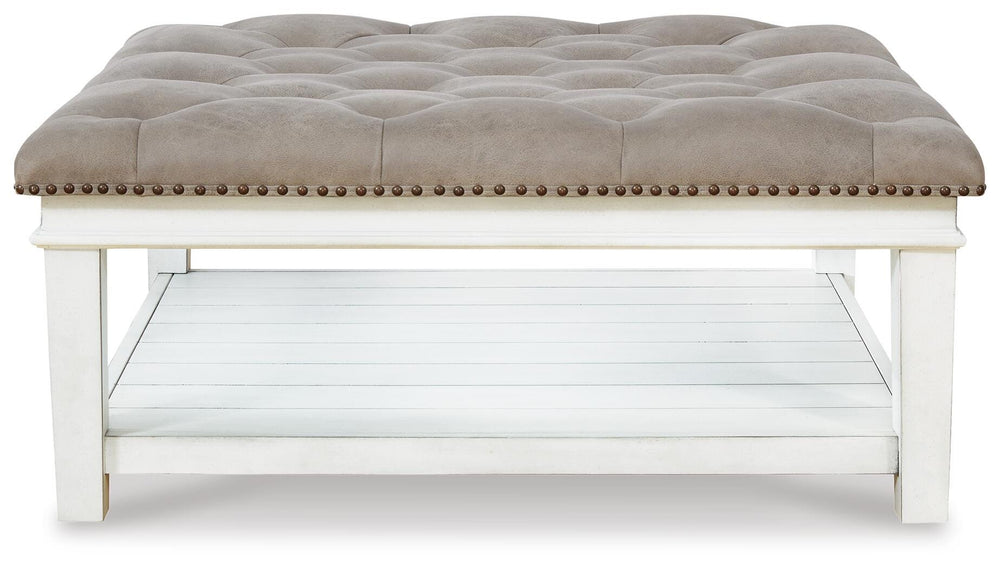 Kanwyn Upholstered Ottoman Coffee Table - White (4)