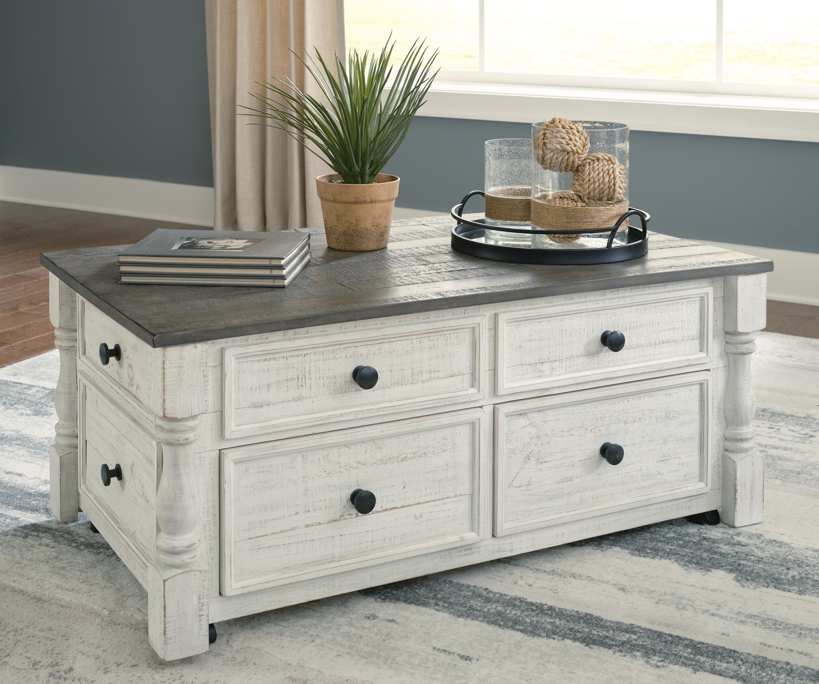 Havalance Lift-Top Coffee Table - White (2)