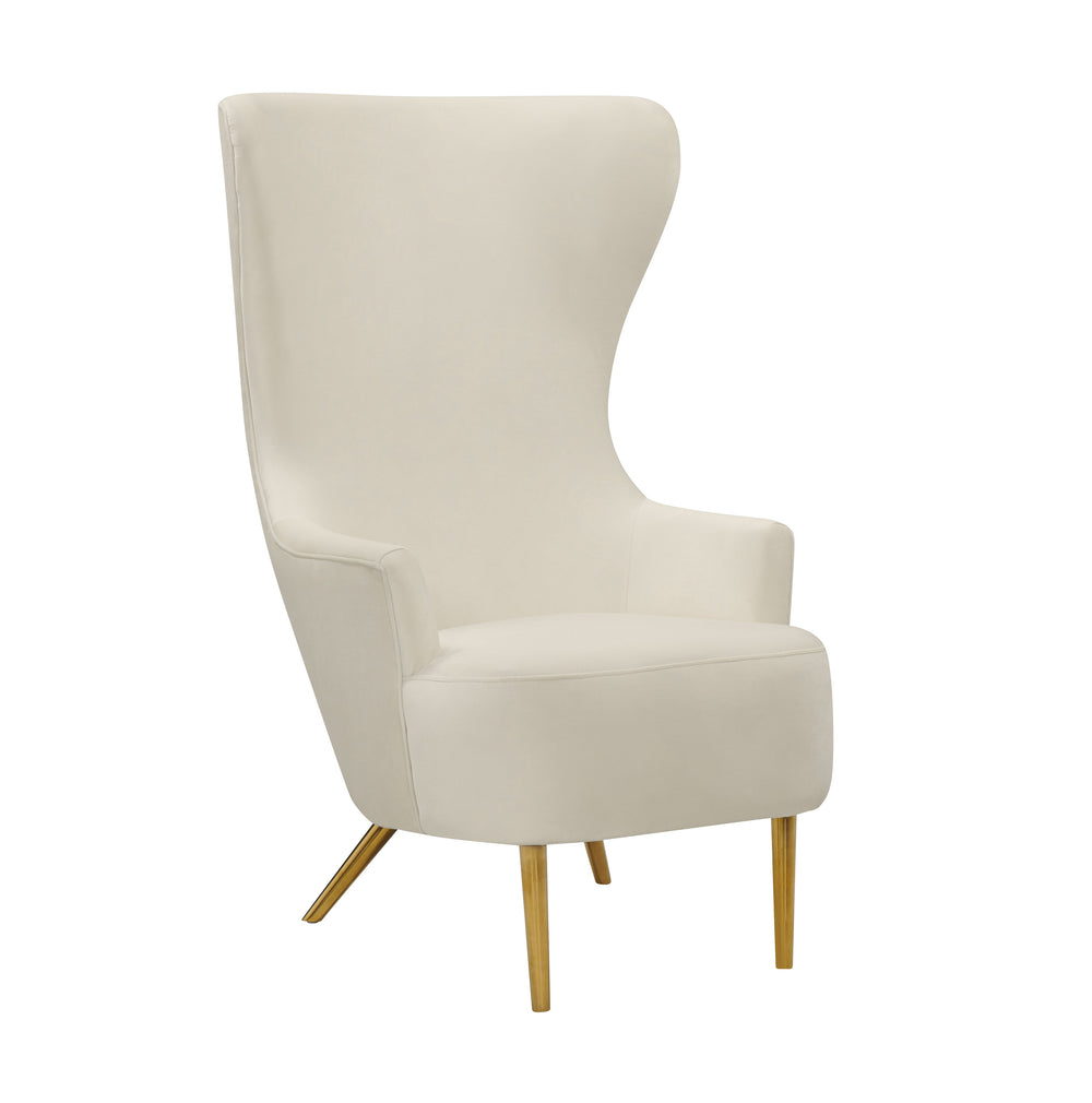 Julia Performance Velvet Wingback Accent Chair by Inspire Me! Home Decor - Cream
