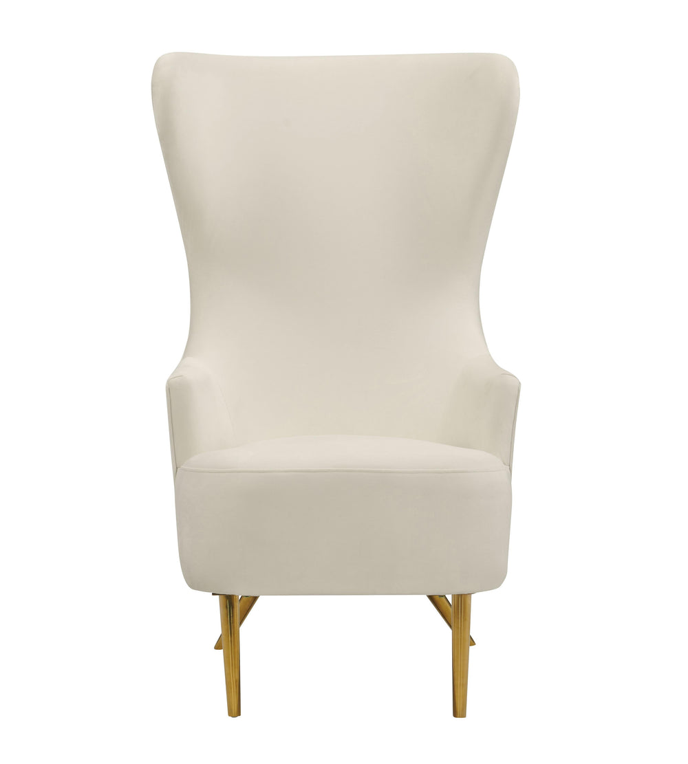 Julia Performance Velvet Wingback Accent Chair by Inspire Me! Home Decor - Cream