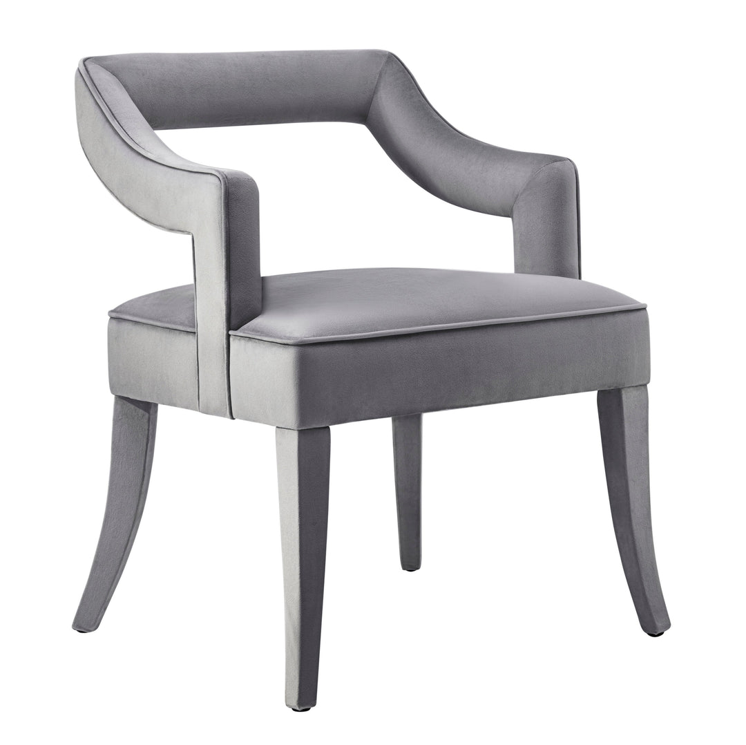 Tiffany Grey Performance Velvet Dining Chair