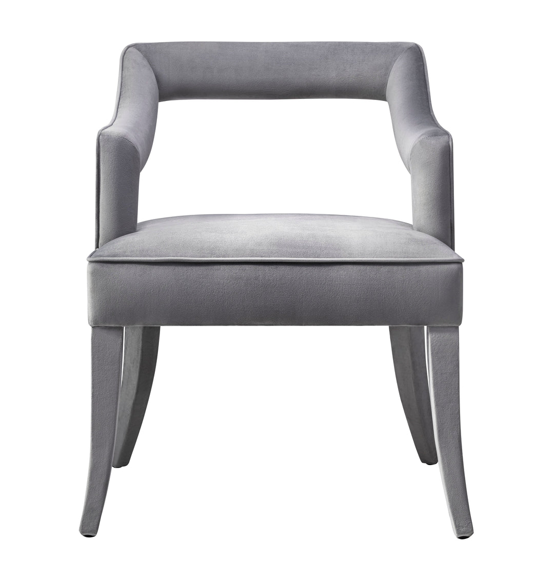 Tiffany Grey Performance Velvet Dining Chair