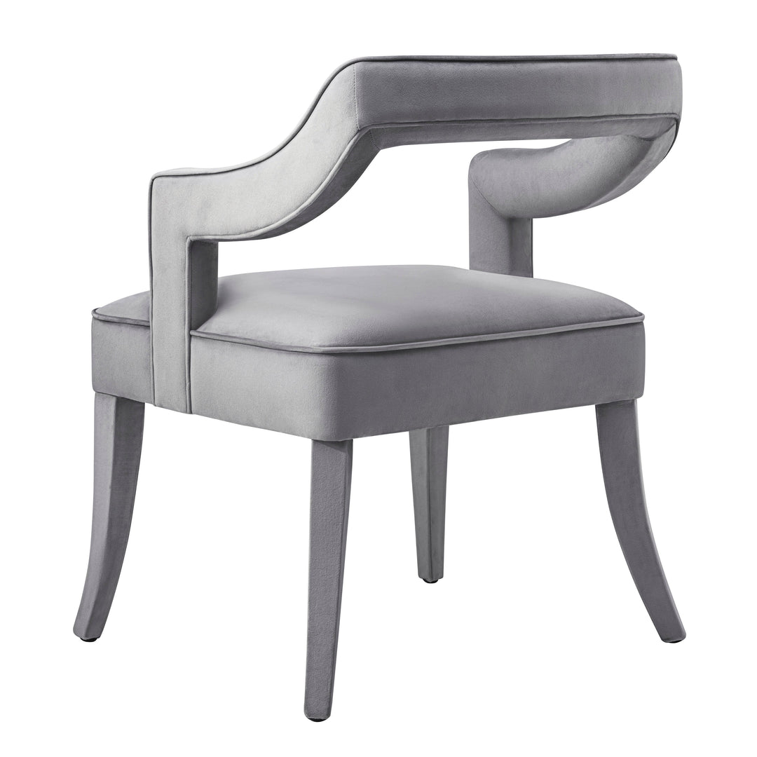 Tiffany Grey Performance Velvet Dining Chair