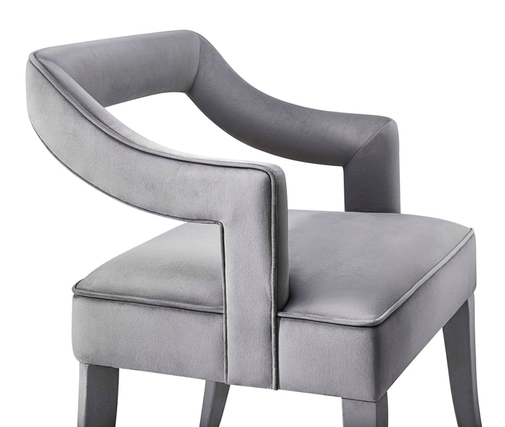 Tiffany Grey Performance Velvet Dining Chair