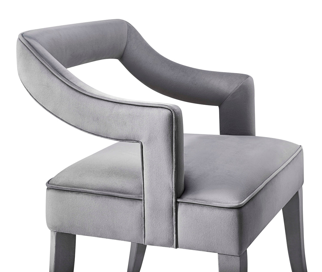 Tiffany Grey Performance Velvet Dining Chair