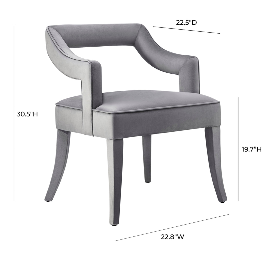 Tiffany Grey Performance Velvet Dining Chair