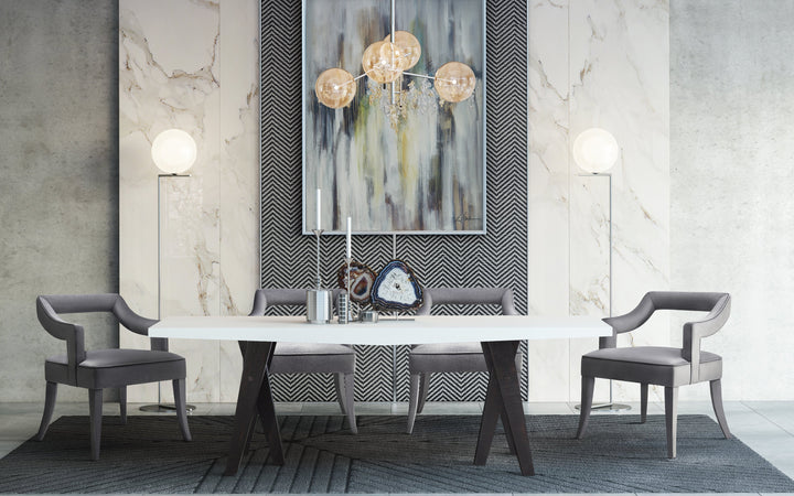 Tiffany Grey Performance Velvet Dining Chair