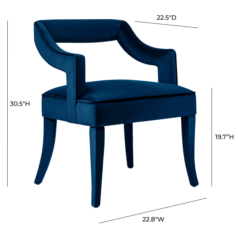 Tiffany Navy Performance Velvet Dining Chair