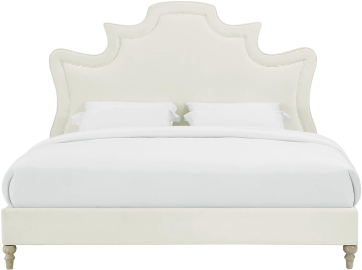 Serenity Cream Performance Velvet Bed - Queen