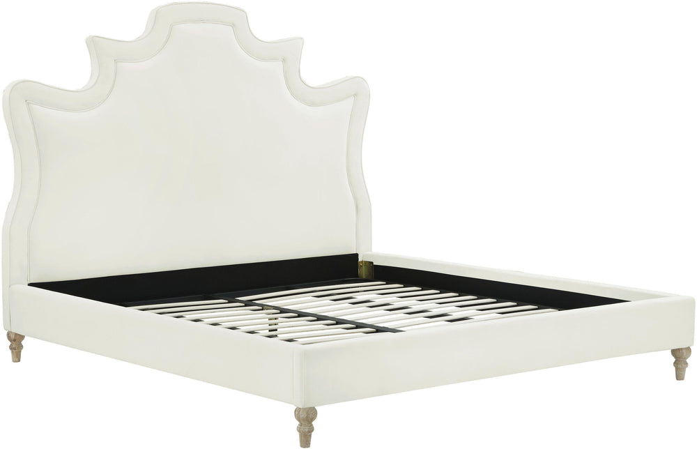 Serenity Cream Performance Velvet Bed - Queen