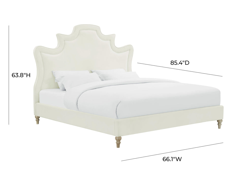 Serenity Cream Performance Velvet Bed - Queen