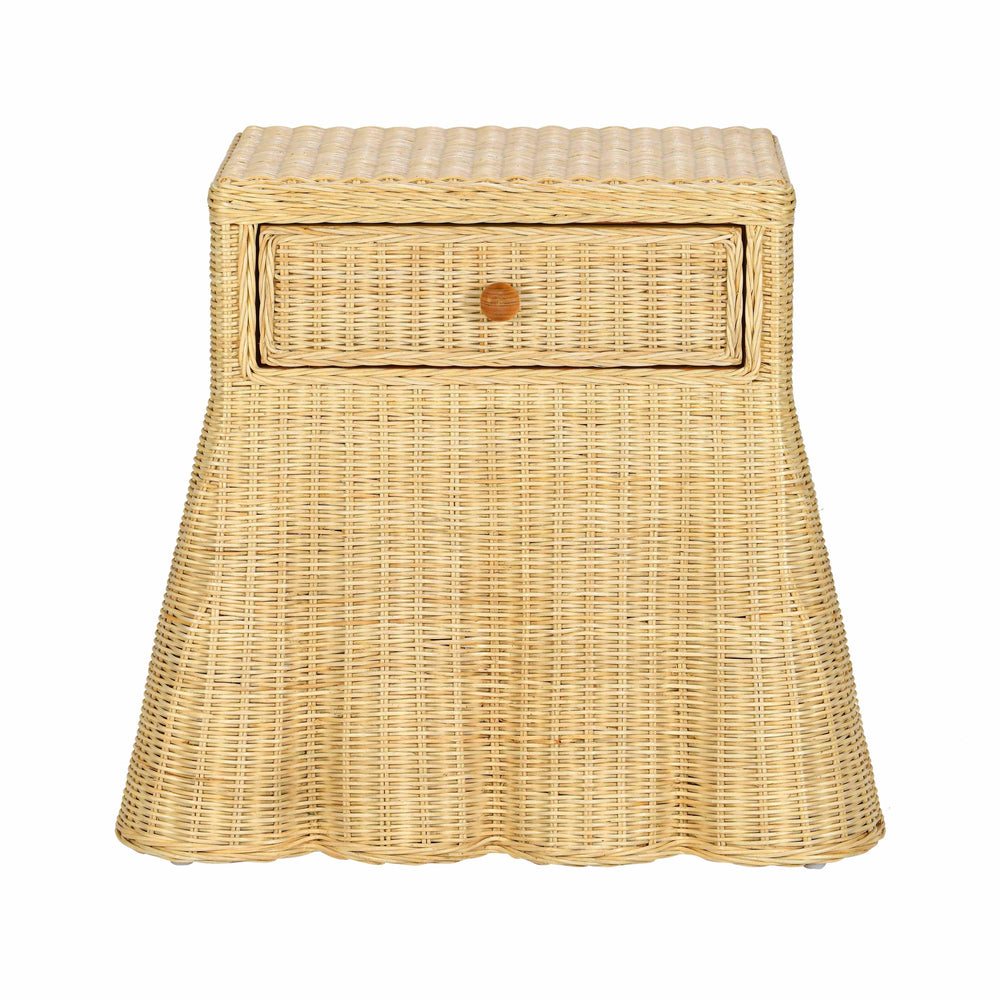 Pentra 25" Natural Rattan Nightstand With Drawer