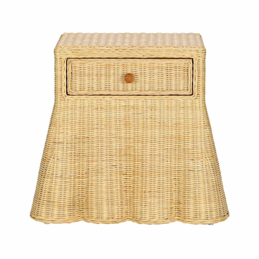 Pentra 25" Natural Rattan Nightstand With Drawer