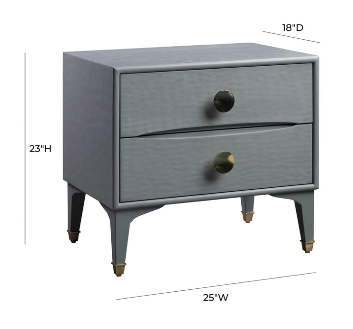 Divine 25" Grey 2-Drawer Nightstand
