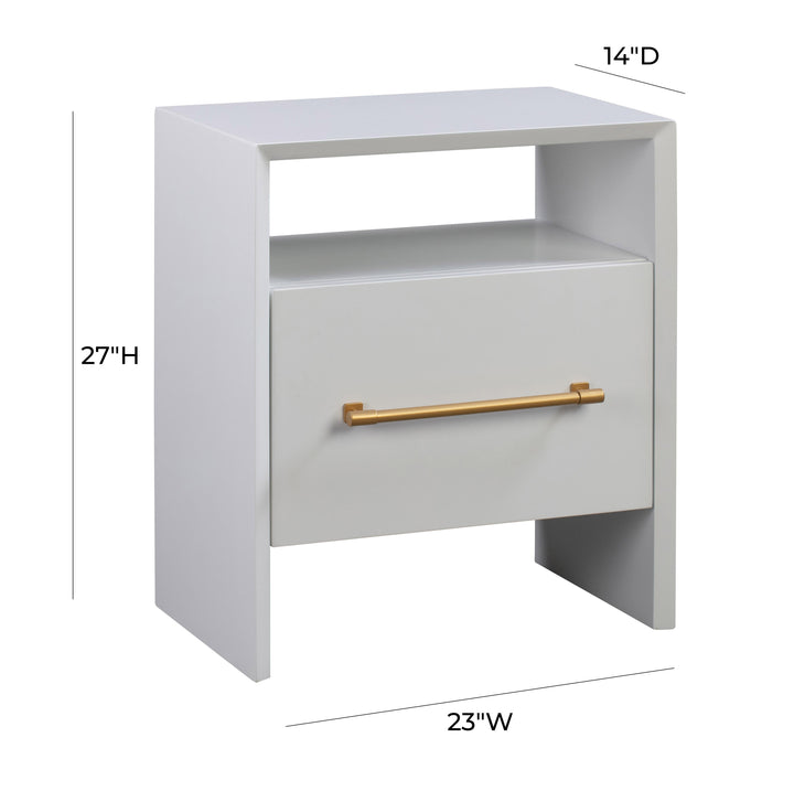 Libre 23" White Nightstand With Drawer