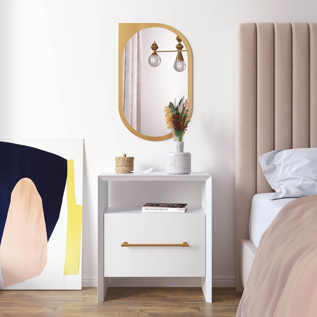 Libre 23" White Nightstand With Drawer