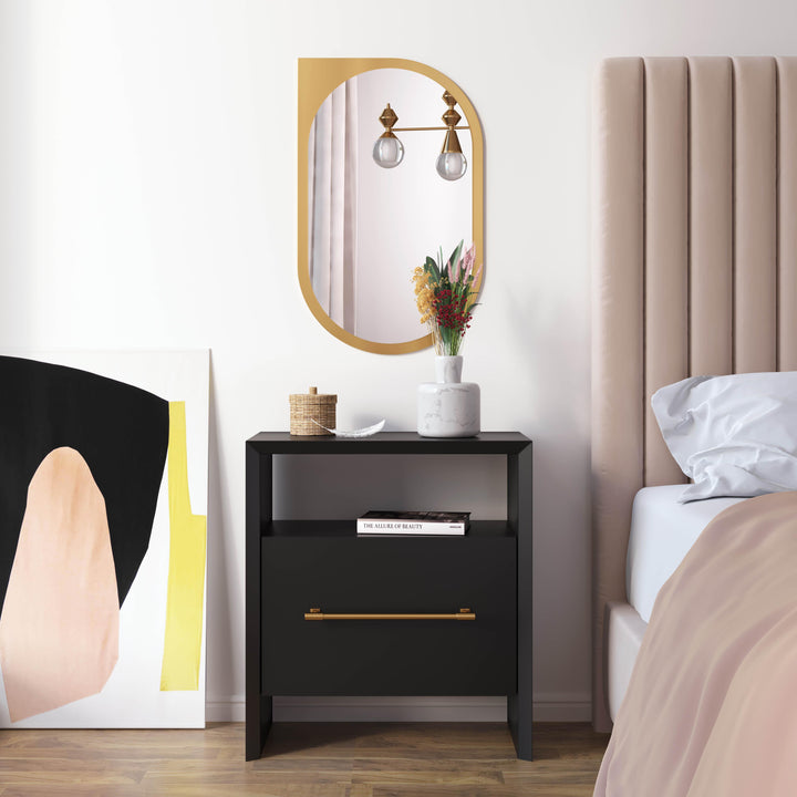 Libre 23" Black Nightstand With Drawer