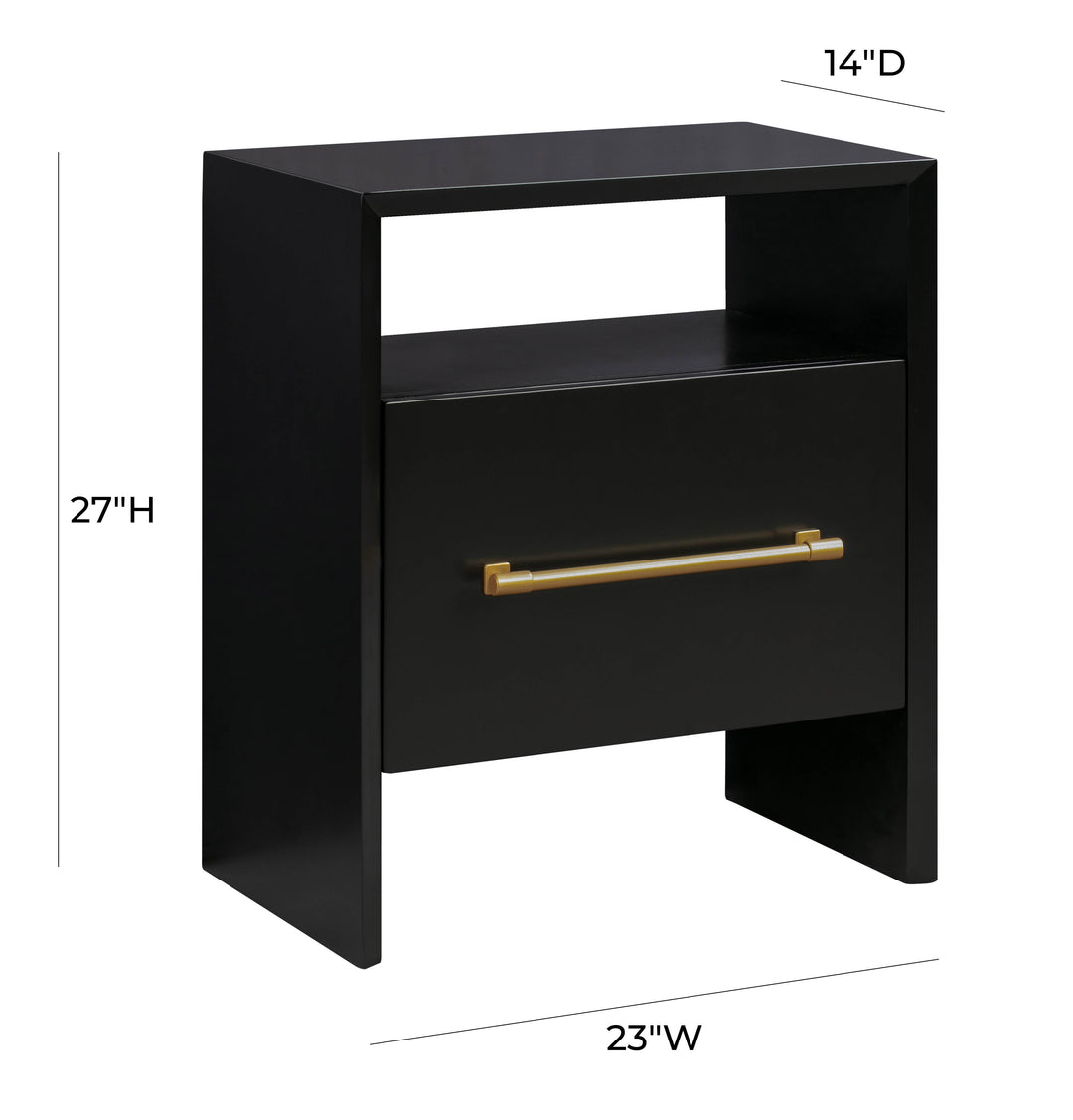 Libre 23" Black Nightstand With Drawer