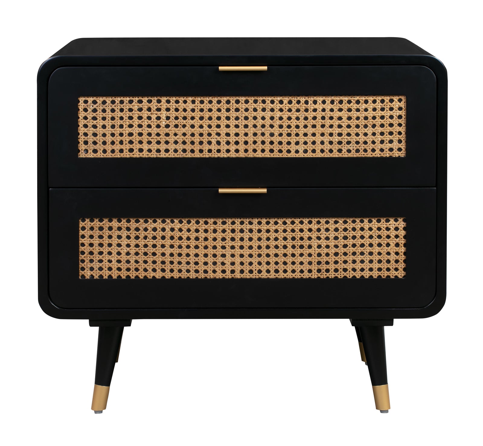 TOV Furniture Christine 27" Black 2-Drawer Nightstand