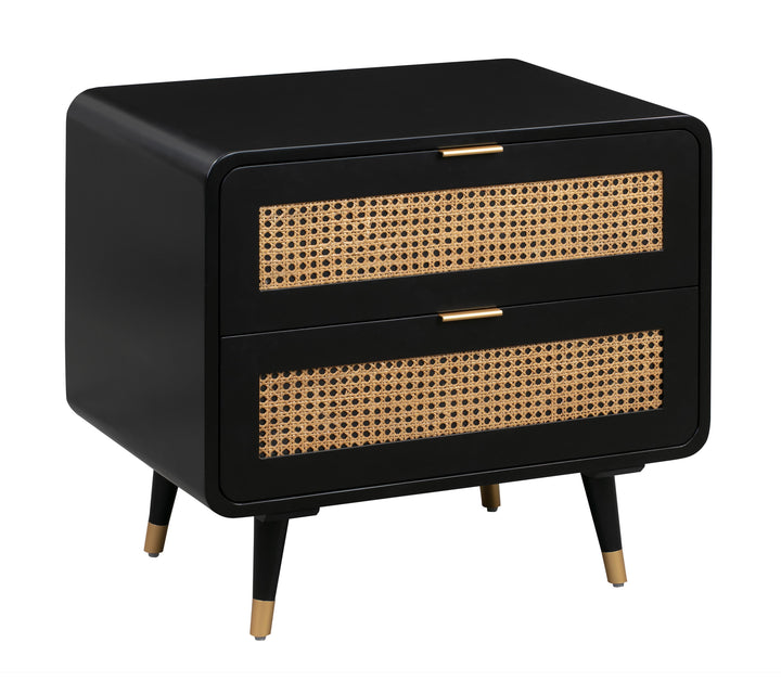 Christine 27" Black 2-Drawer Nightstand