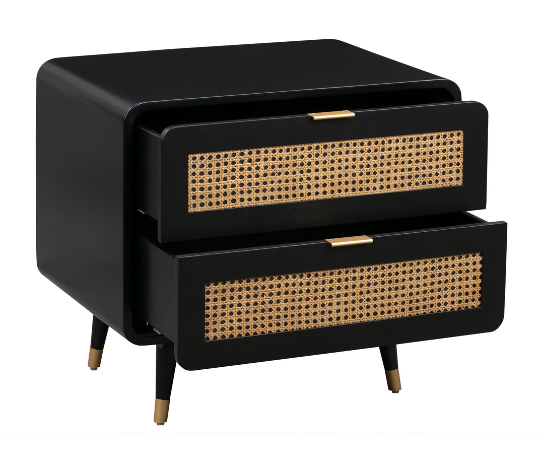 Christine 27" Black 2-Drawer Nightstand